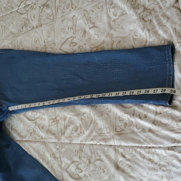 Good American Indigo Snake Print Shiny High-rise Jeans Size 12/31 - Picture 10 of 14